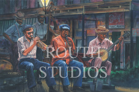 Craig Routh, Artist & Illustrator - "Dixieland in the French Quarter"