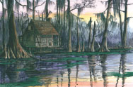 Louisiana swamp cabin