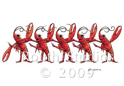 Craig Routh, Artist & Illustrator - "Crawfish Chorus Line"