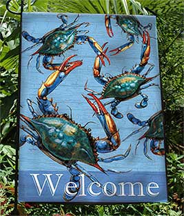 Blue Crabs Welcome Flag
