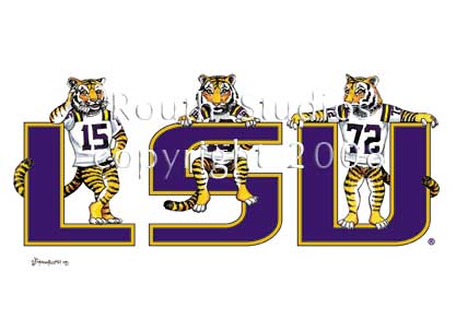 Craig Routh, Artist & Illustrator Louisiana State University, LSU Paintings - Craig Routh, Artist & Illustrator Louisiana State University, LSU Paintings - LSU Painting Gallery - "LSU Tigers" by Craig Routh