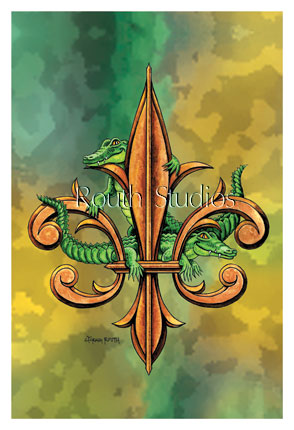 Craig Routh, Artist & Illustrator - "Alligator Fleur-de-lis"