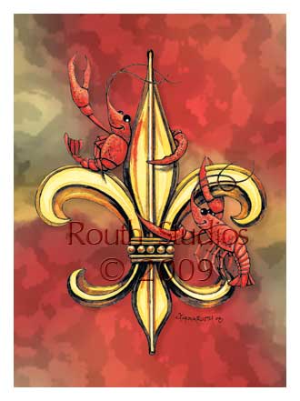 Craig Routh, Artist & Illustrator - "Crawfish Fleur-de-lis"