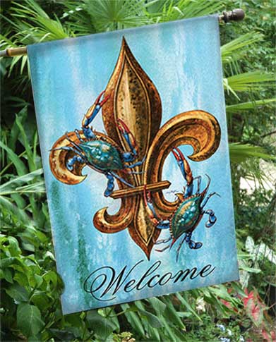 alligator fleur de lis large flag